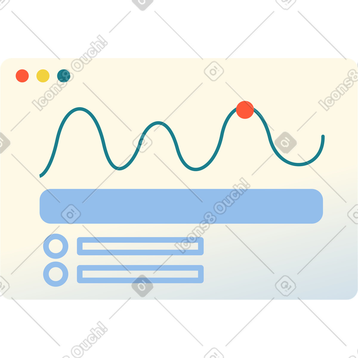Chart window animated illustration in GIF, Lottie (JSON), AE