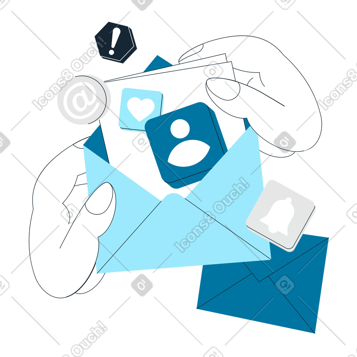 Illustration Liste de diffusion dans le style Indigo à télécharger aux formats PNG, SVG