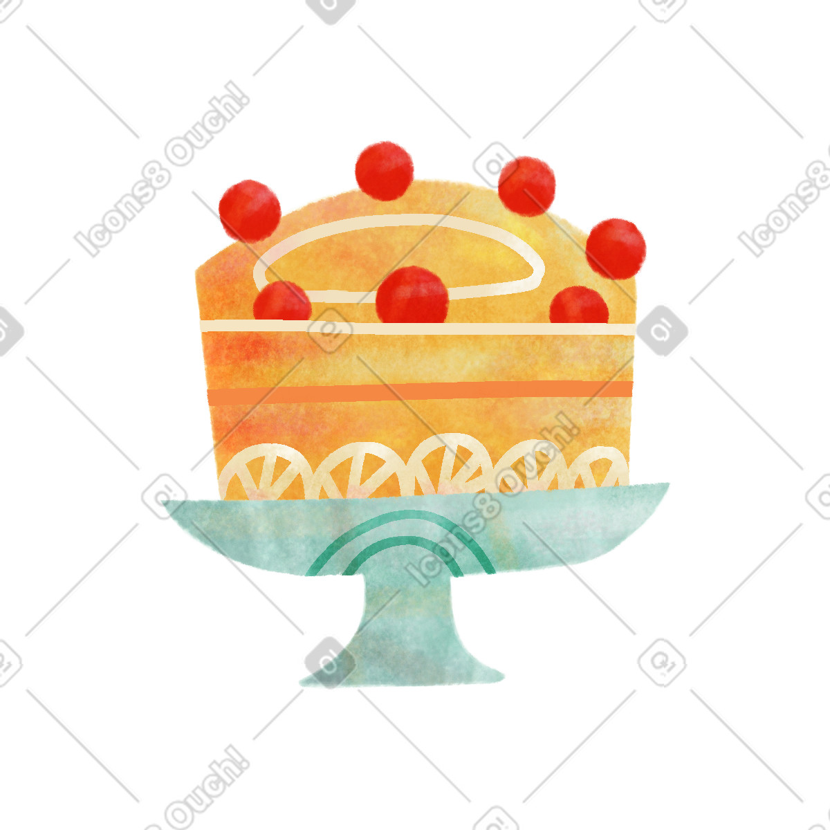Illustration Gâteau dans le style Jungle à télécharger aux formats PNG, SVG