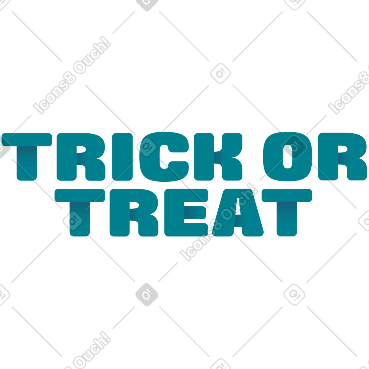 Illustration Lettrage du texte pour tromper ou traiter dans le style Beam à télécharger aux formats PNG, SVG