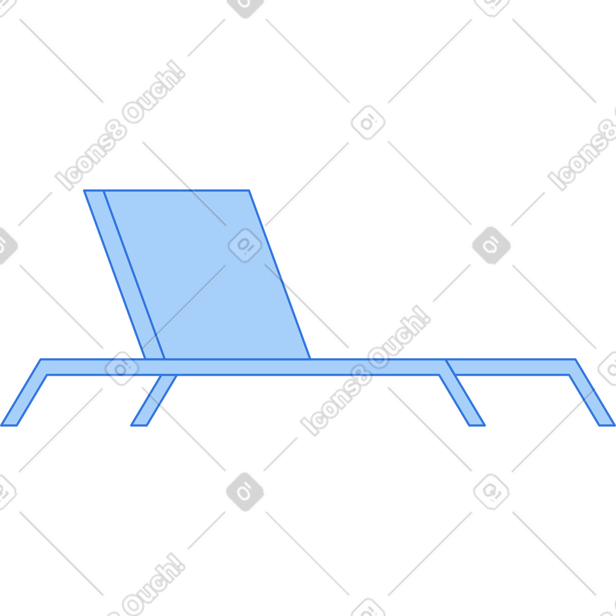 Sun lounger illustration in Sky style download in PNG, SVG