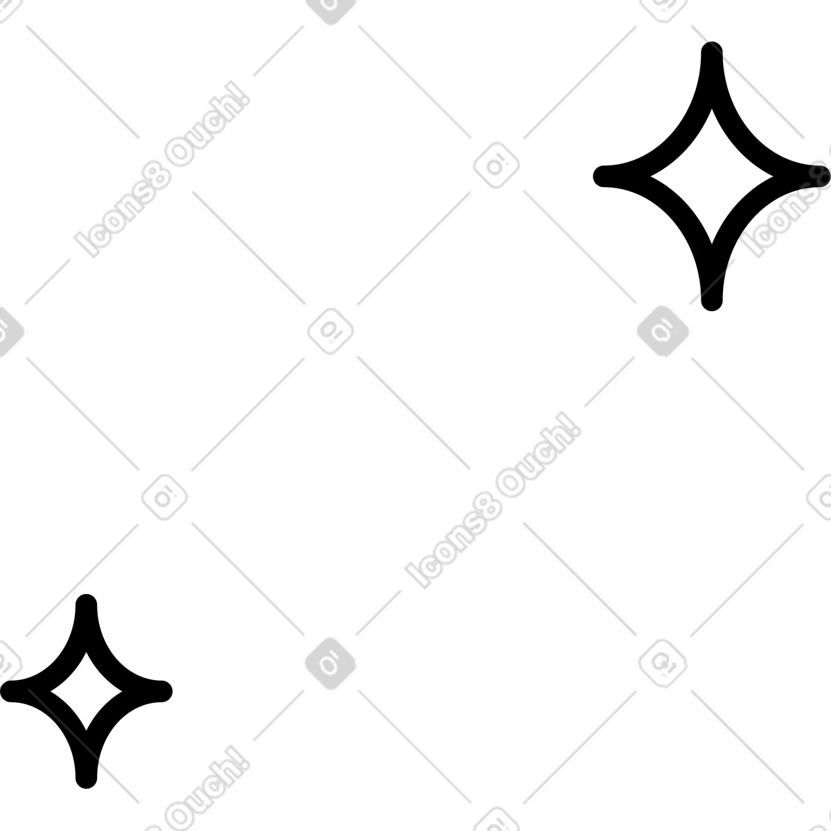 Sparkle star shapes minimal clean decoration for magical accents-Illustration im Notion Line Art-Stil als Download in PNG, SVG