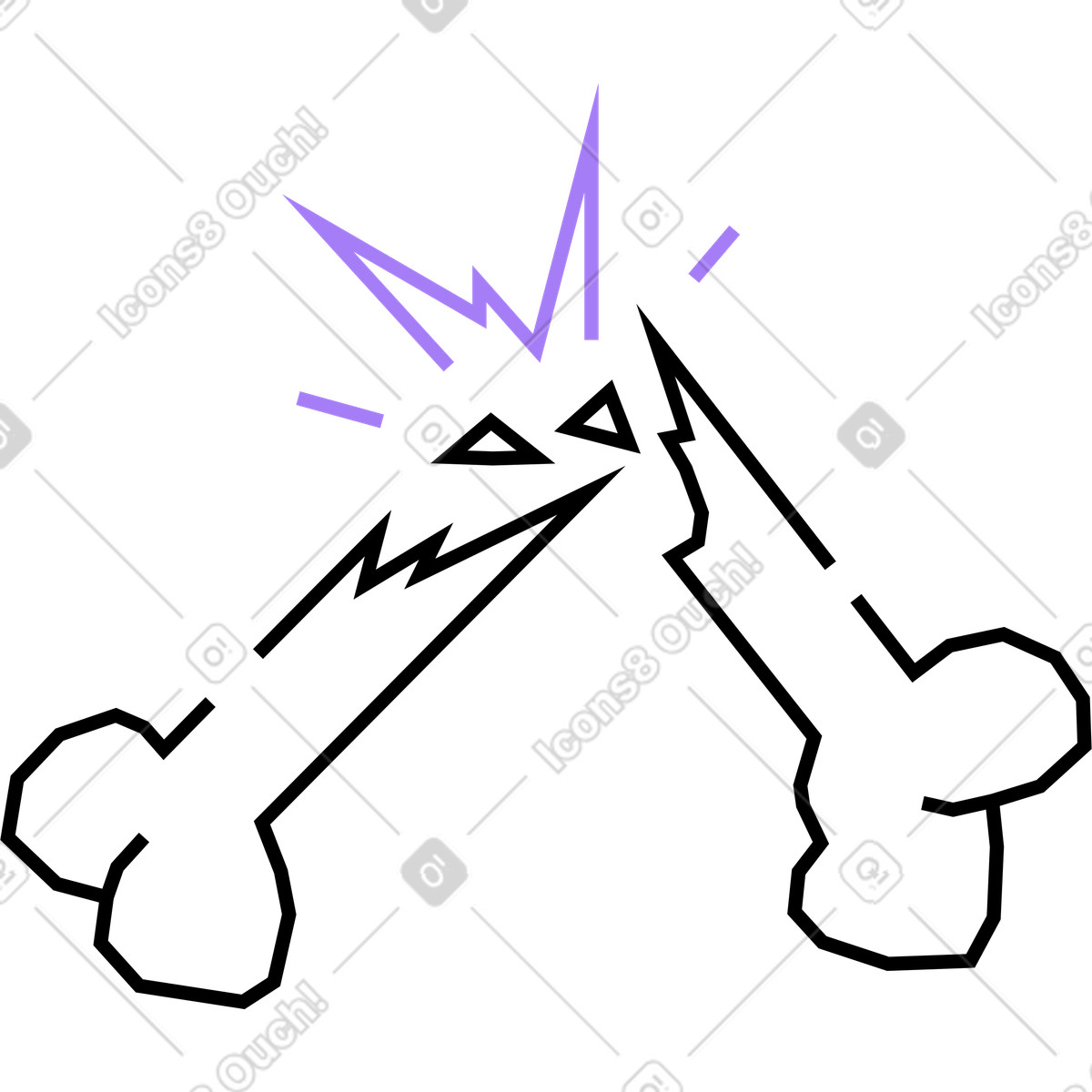 Illustration Os cassé dans le style Amethyst à télécharger aux formats PNG, SVG
