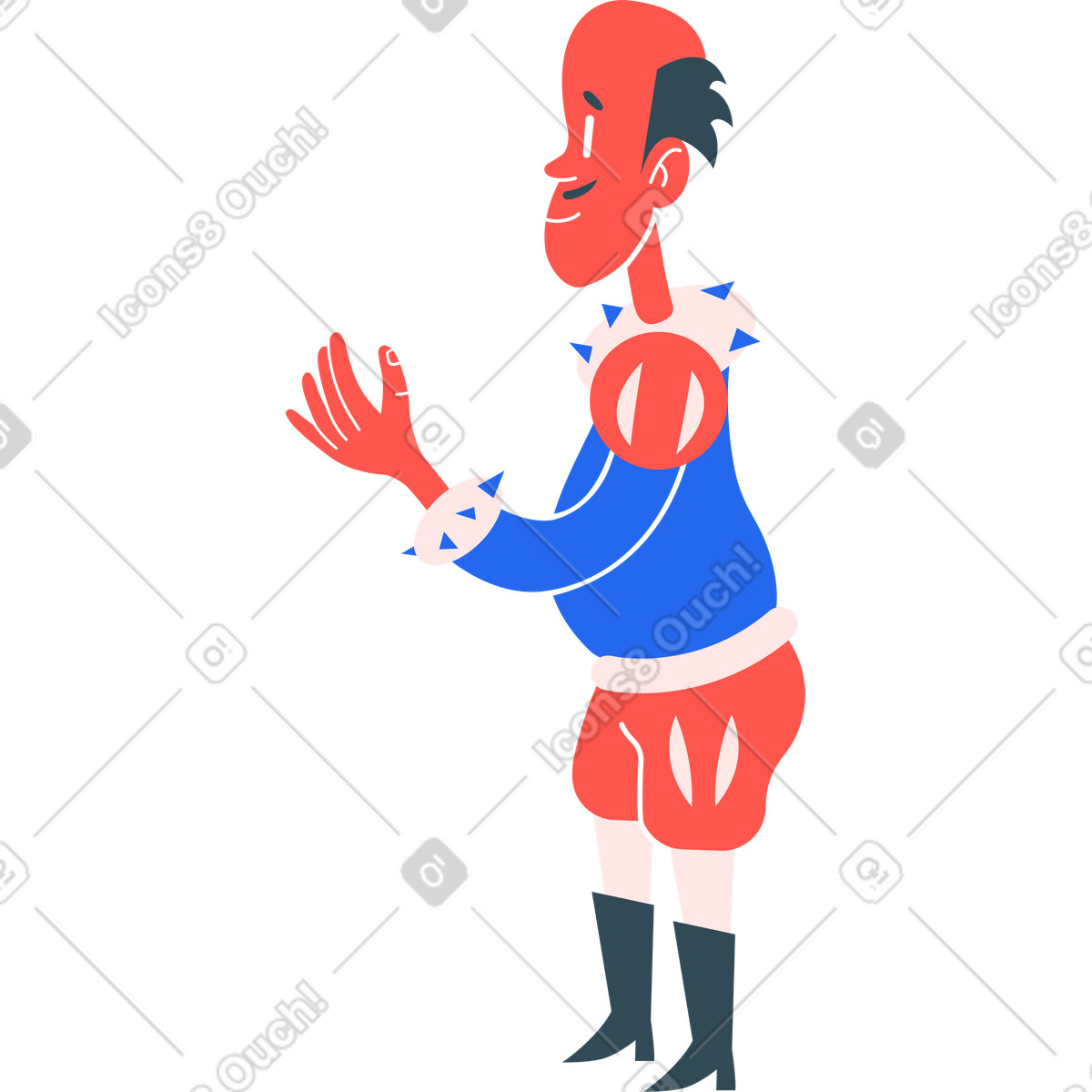 Man stands illustration in Kingdom style download in PNG, SVG