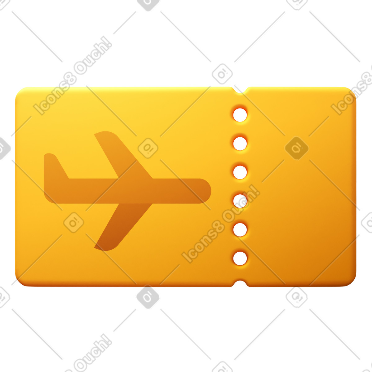 Carta d'imbarco illustrazione in stile 3D Fluency scarica in PNG, SVG
