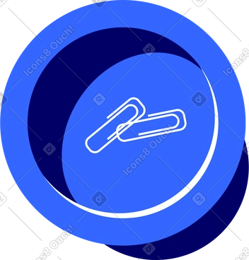 Paper clips on small plate top view PNG, SVG