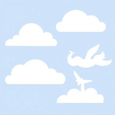 A group of playful clouds gathered to form different animal silhouettes