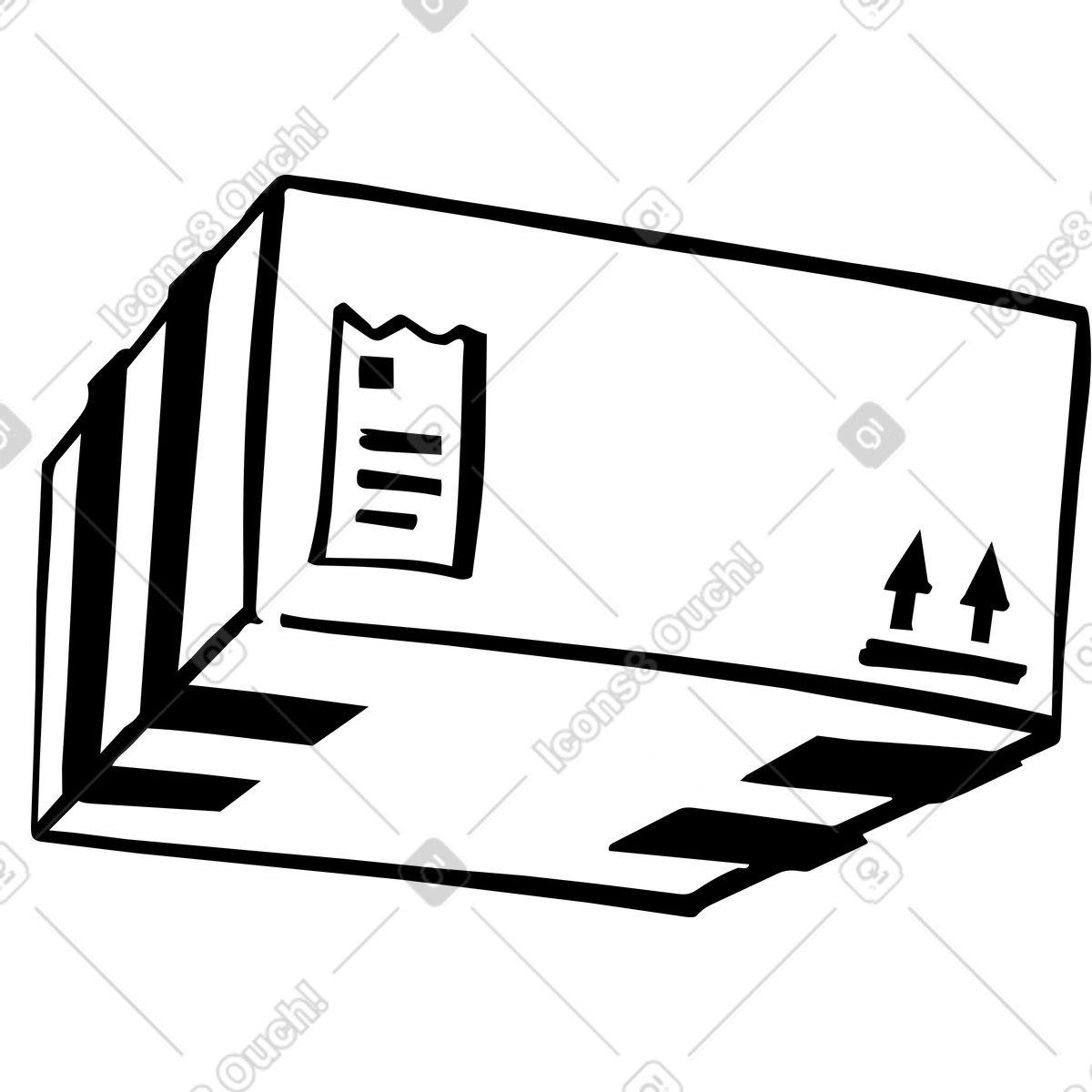 E-commerce order fulfillment with packed cardboard delivery box illustration in Line style download in PNG, SVG