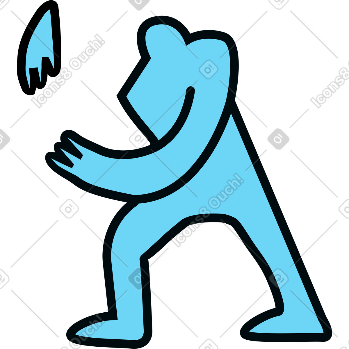 Blue man holding something illustration in PNG, SVG