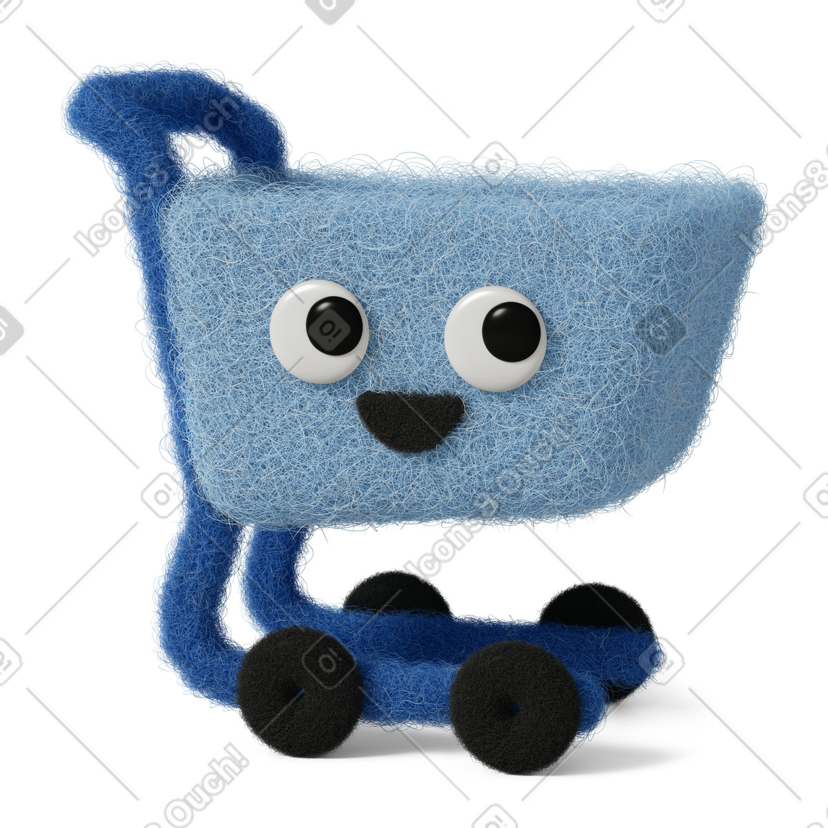 Ilustração de Cute shopping cart em no estilo Fuzzy para baixar em PNG, SVG