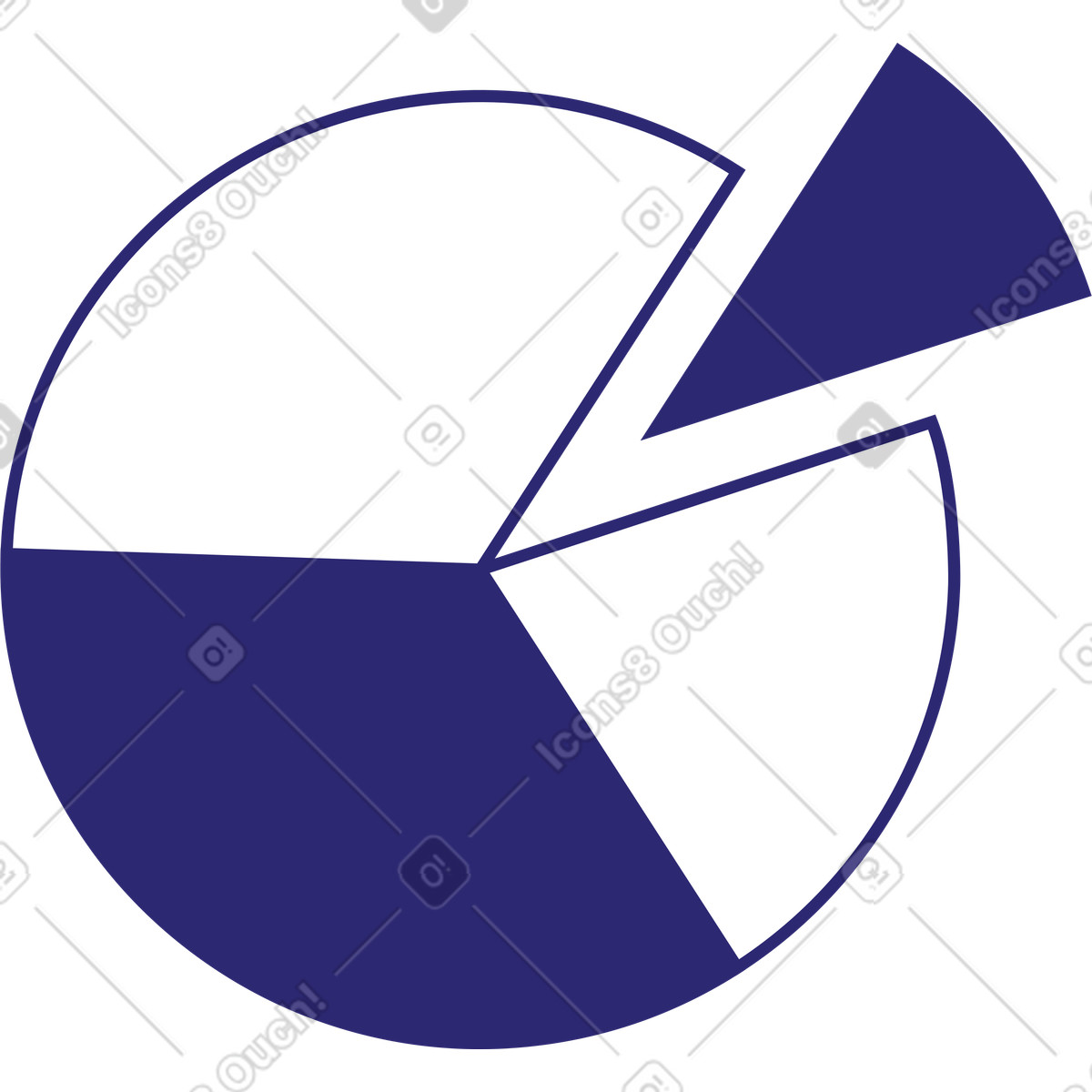 Pie chart illustration in Cut style download in PNG, SVG