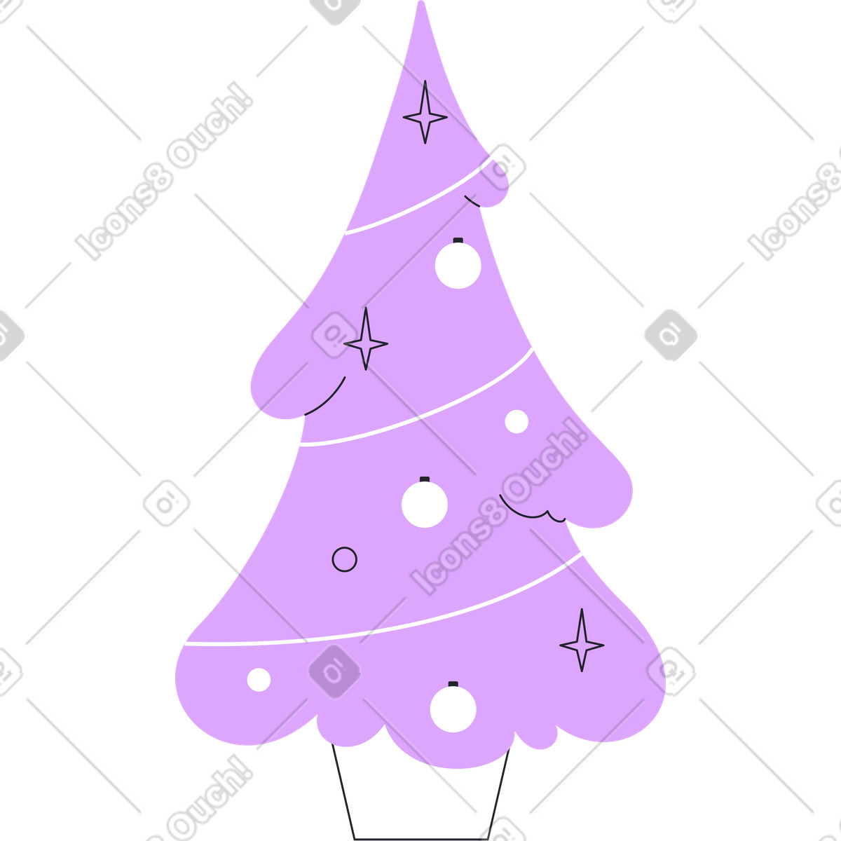 Ilustração de Árvore natal em no estilo Grapy para baixar em PNG, SVG