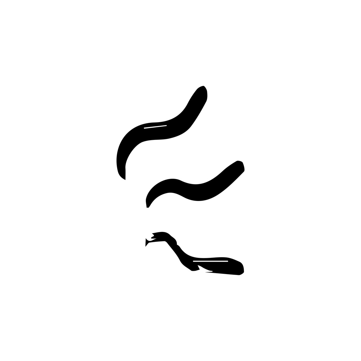Abstract black wavy line scribbles illustration in style download in PNG, SVG