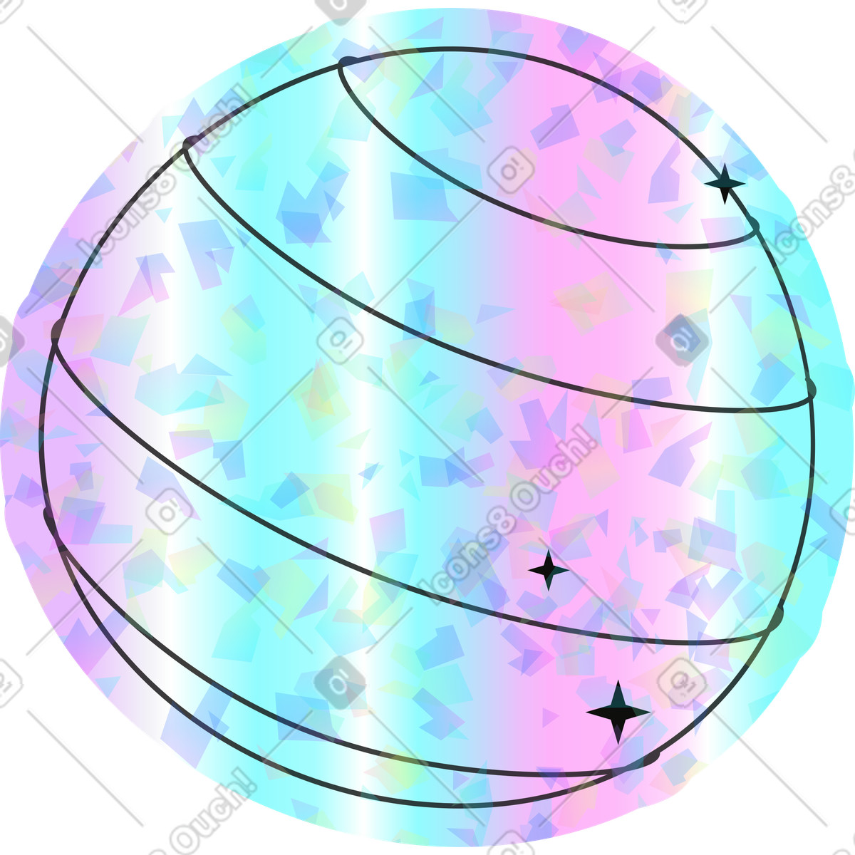 Illustration Ballon de yoga dans le style Holostickers à télécharger aux formats PNG, SVG