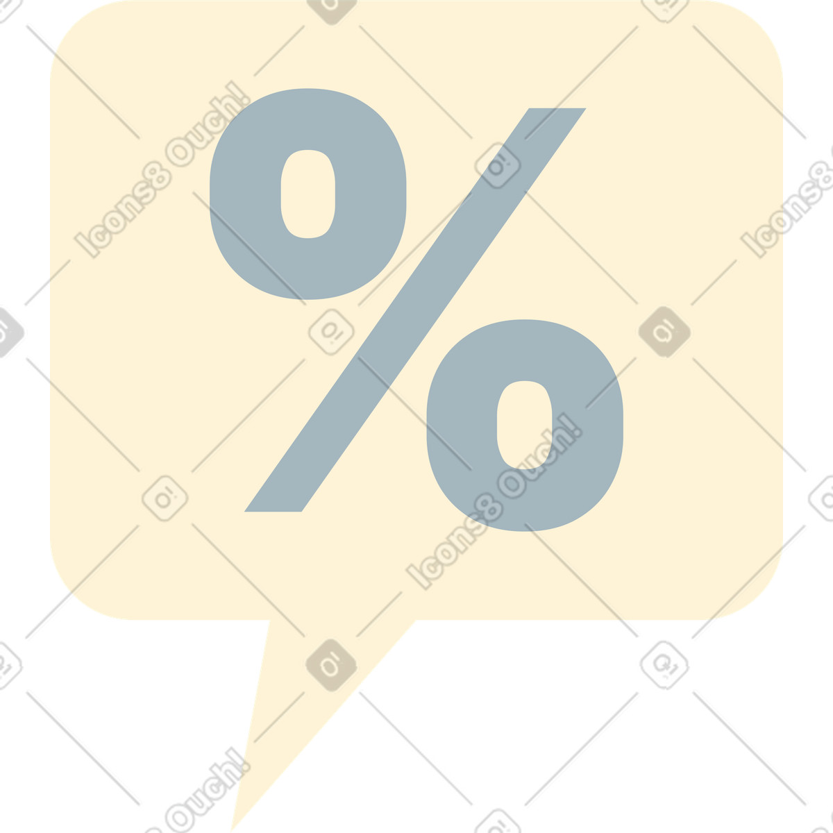 Sprechblase mit einer prozentangabe-Illustration im Catchy-Stil als Download in PNG, SVG