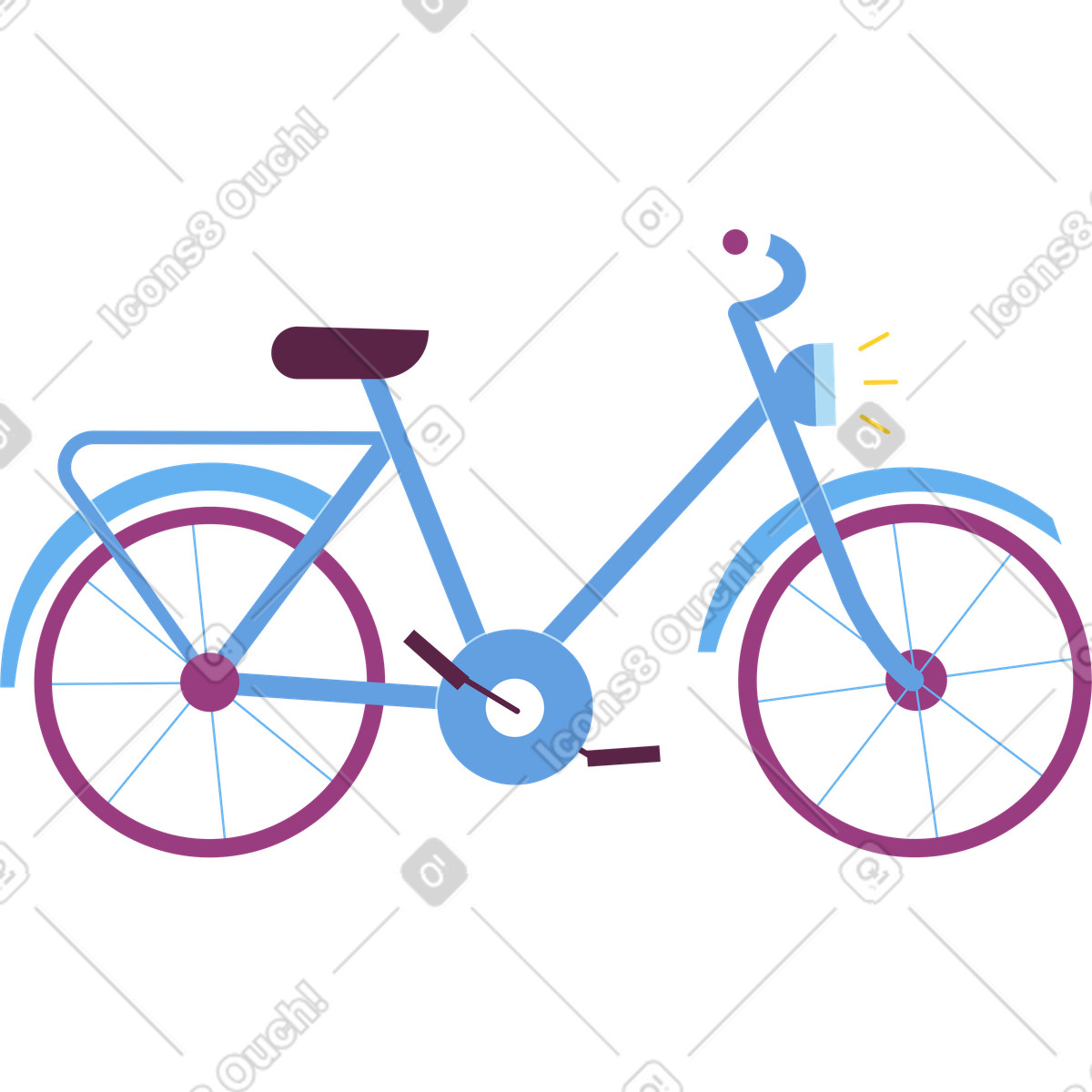 下载 Sammy 风格的 有后备箱的自行车 插画，支持 PNG、SVG 格式