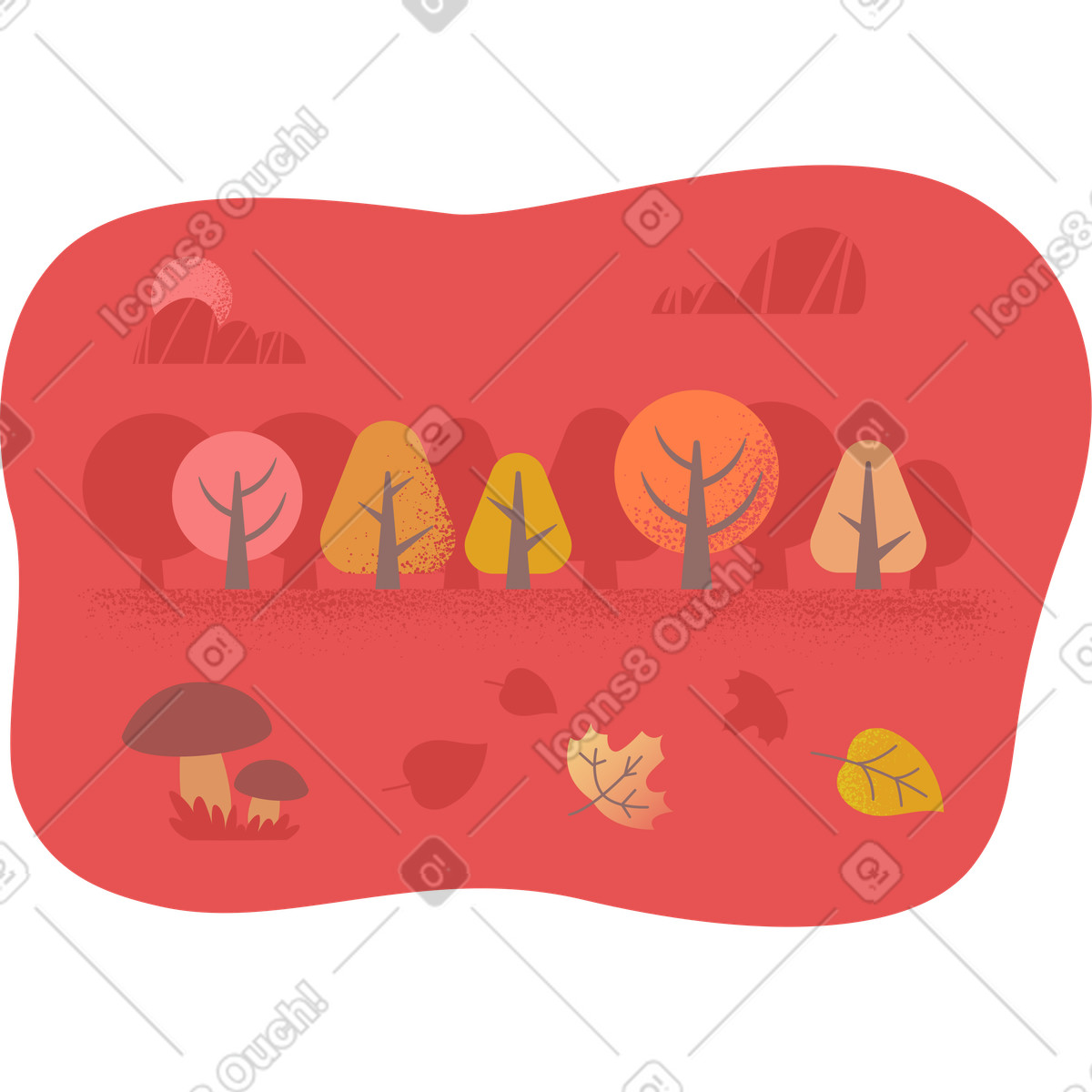 Illustration L'automne dans le style Pale à télécharger aux formats PNG, SVG