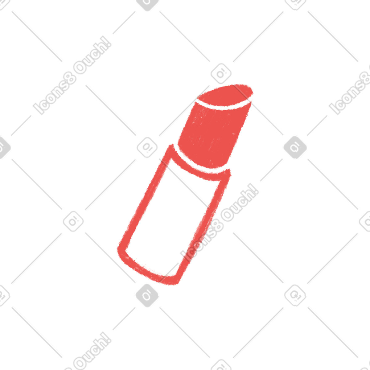 Red lipstick illustration in Biro style download in PNG, SVG