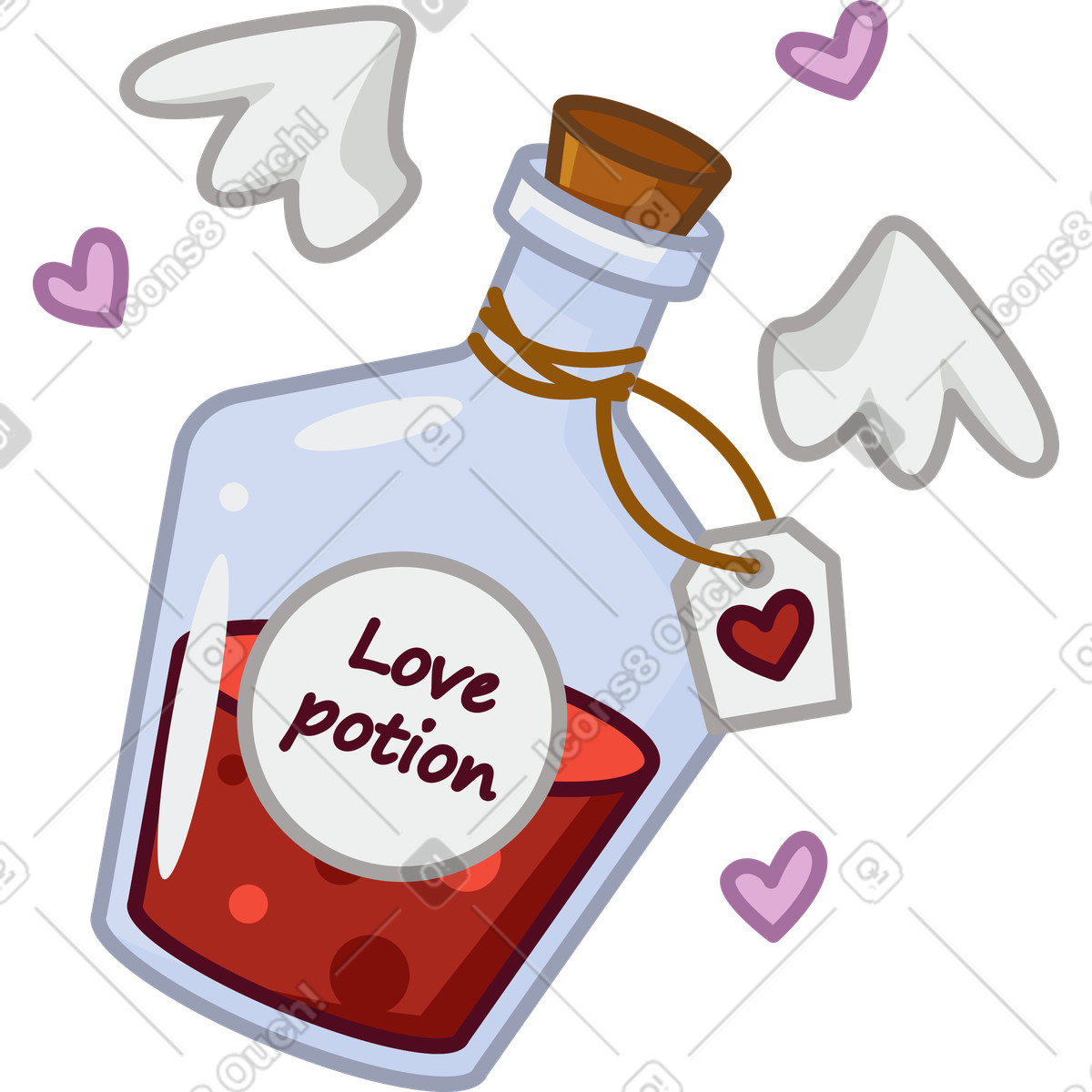 Liebestrankflasche-Illustration im Festicon-Stil als Download in PNG, SVG