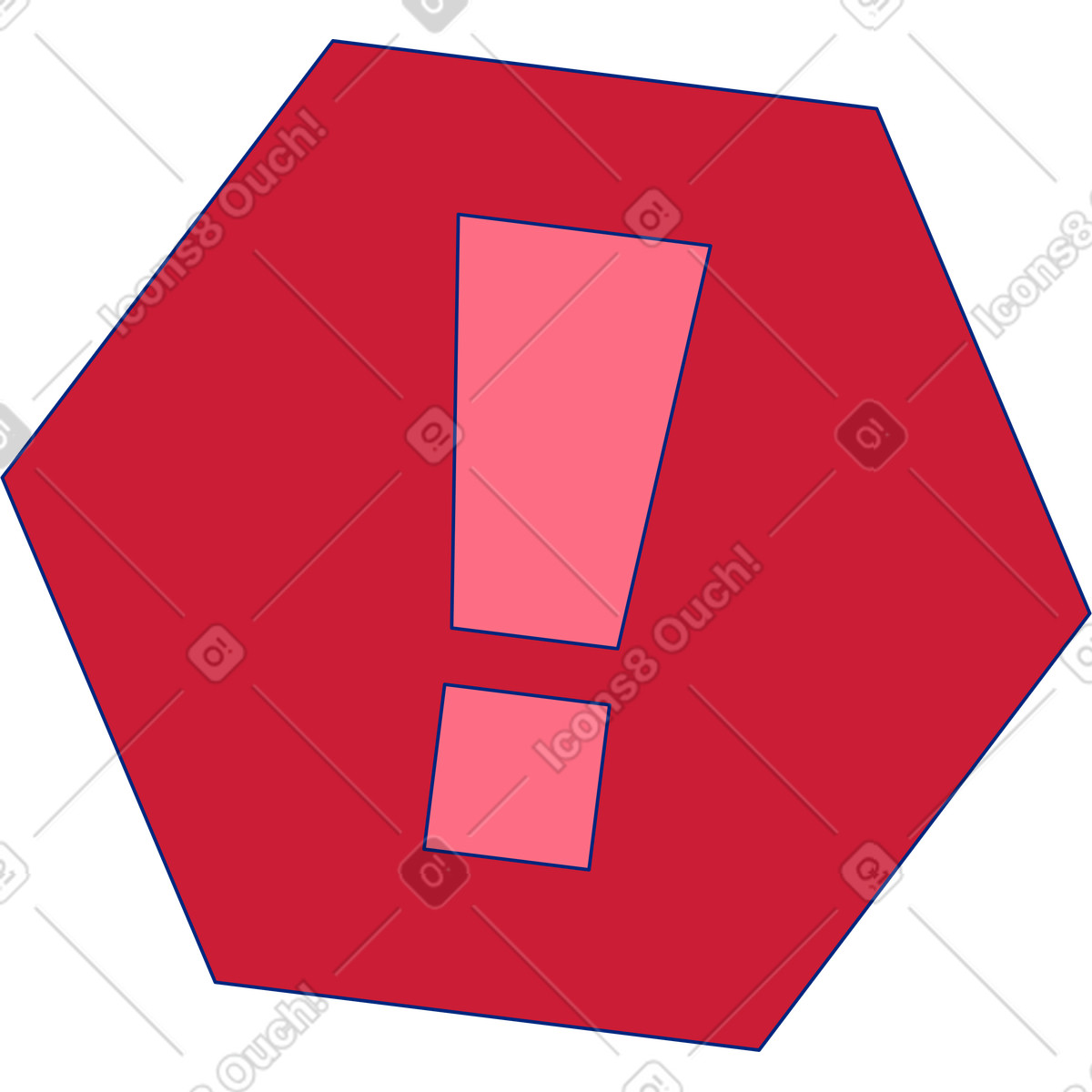 Punto esclamativo illustrazione in stile Neo-Sakura scarica in PNG, SVG