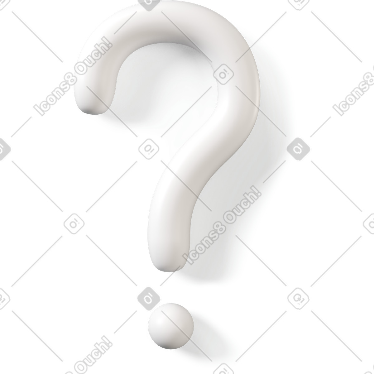 Ilustración White question mark icon en estilo 3D Buddy a descargar en PNG y SVG