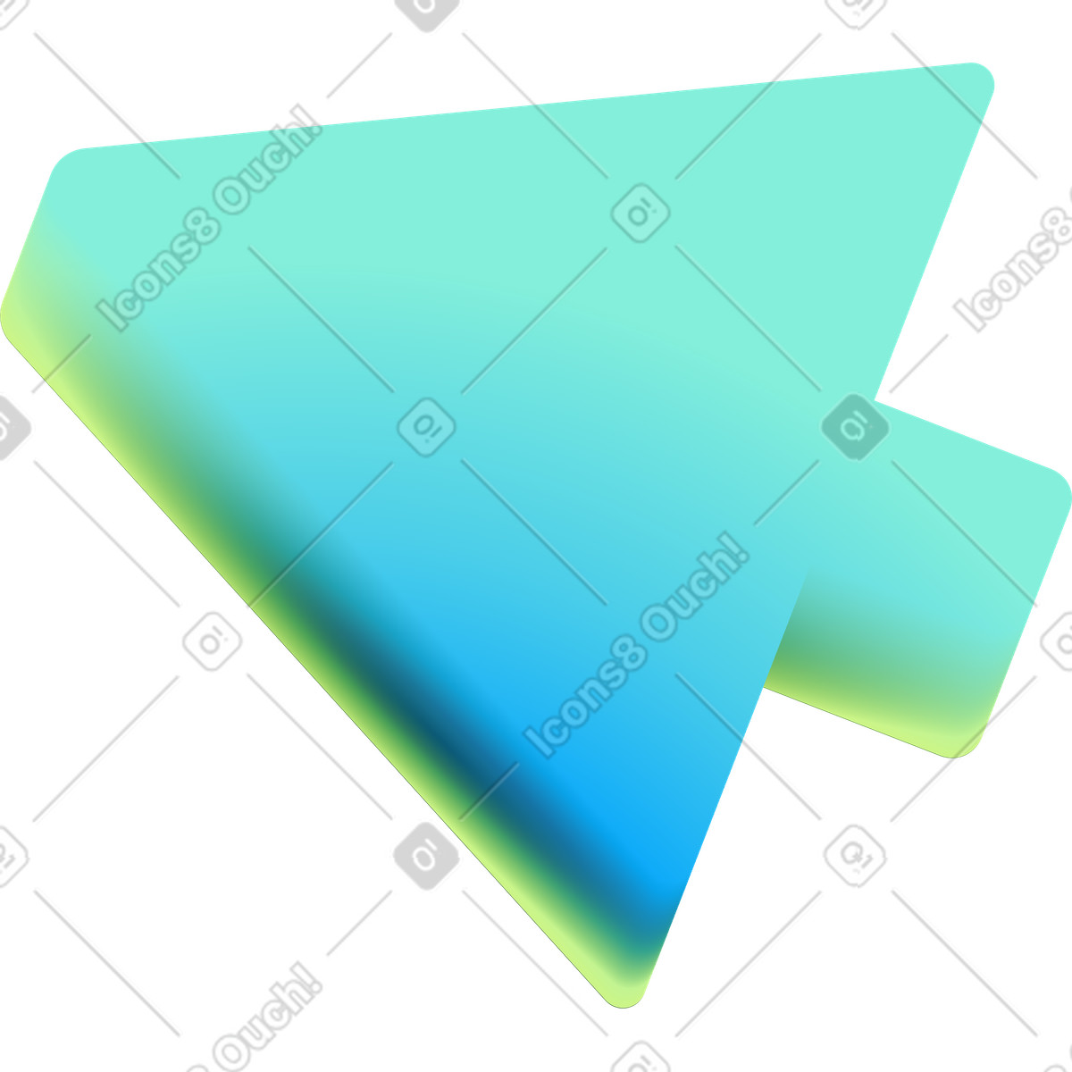 Ilustración Blue arrow en estilo Puffy a descargar en PNG y SVG