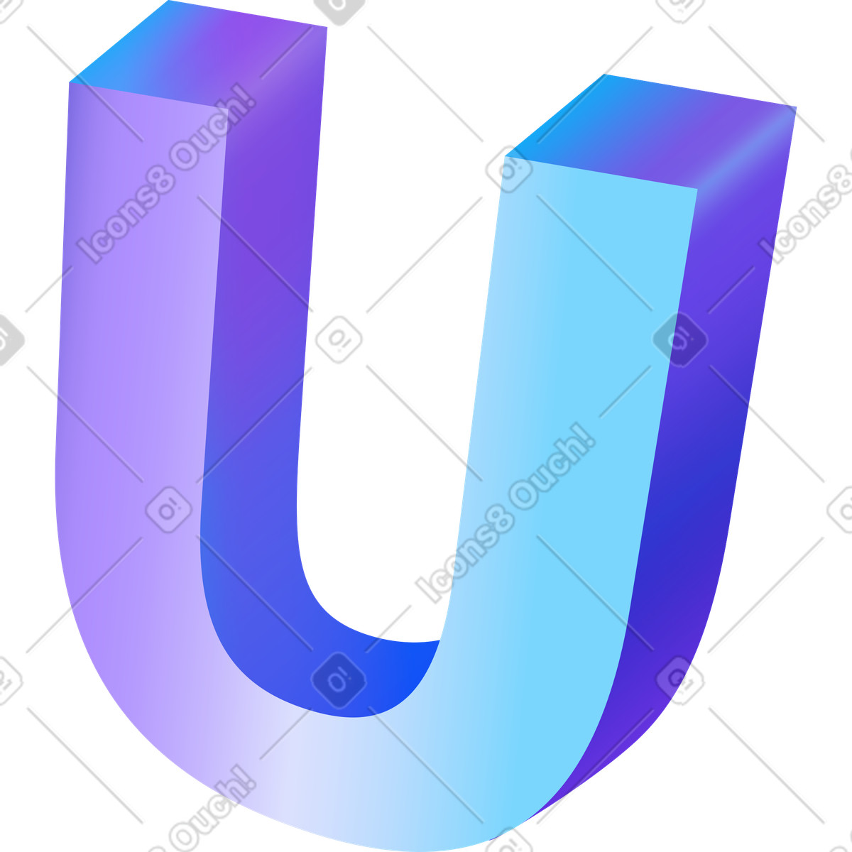 下载 Hi-tech 风格的 字母u 插画，支持 PNG、SVG 格式