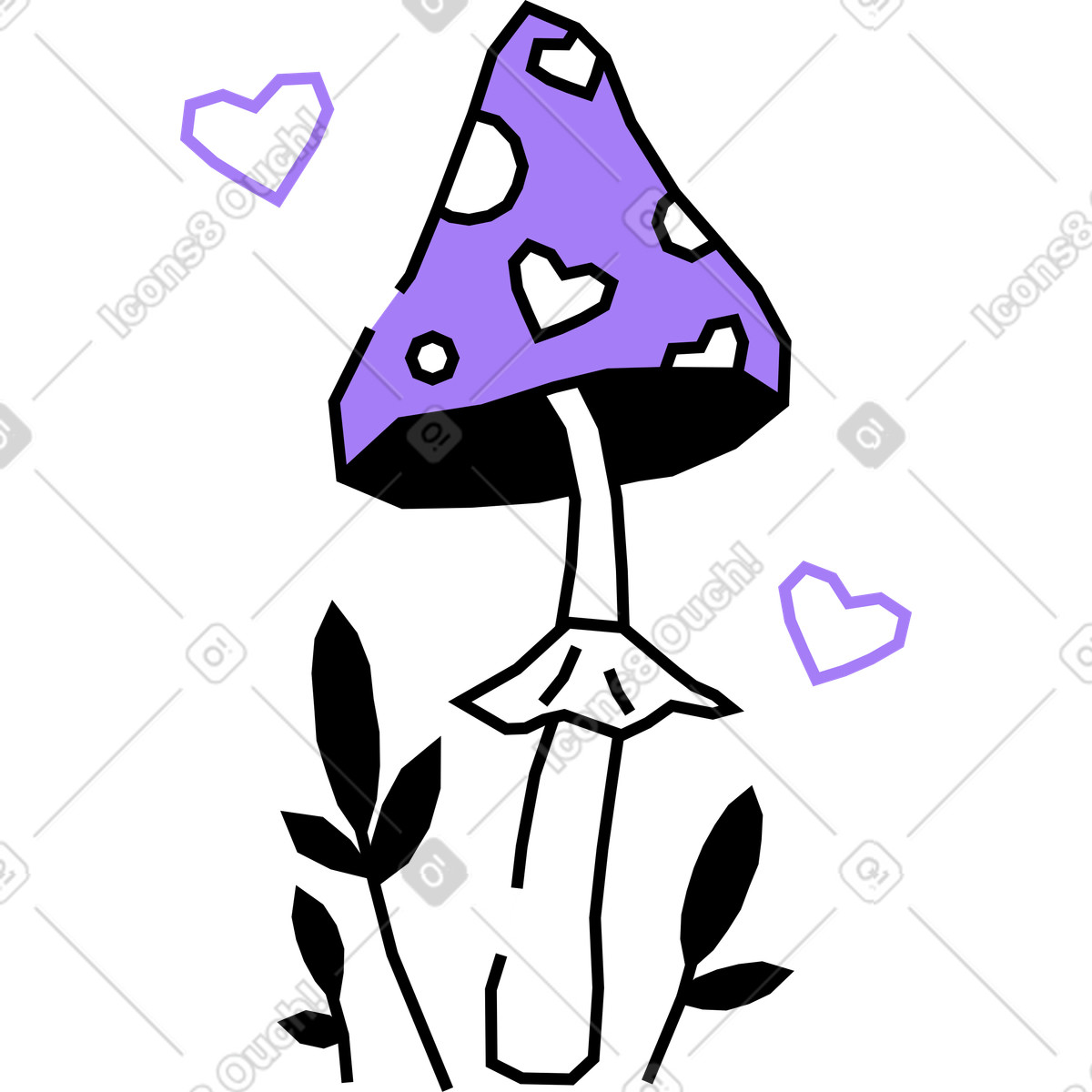 Illustration Champignon amanite tue-mouches dans le style Amethyst à télécharger aux formats PNG, SVG