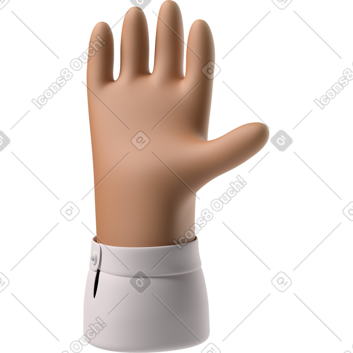 Braune hauthand angehoben-Illustration im 3D Hands Fun&Wild-Stil als Download in PNG, SVG