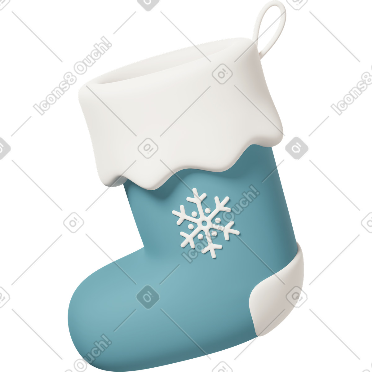 Ilustração de Blue stocking with snowlake decoration em no estilo 3D Casual life para baixar em PNG, SVG