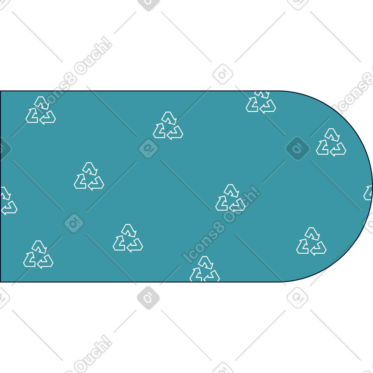 Teal スタイルの 背景のリサイクル標識 のイラストをPNG、SVG形式でダウンロード