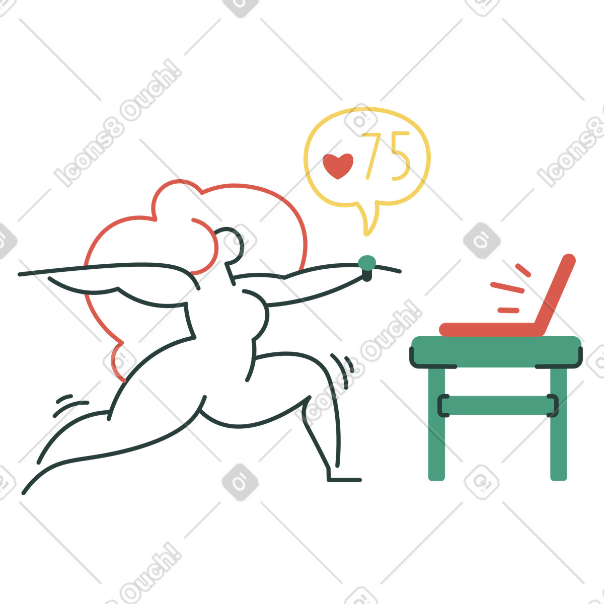 Measuring the pulse illustration clipart image in PNG SVG GIF