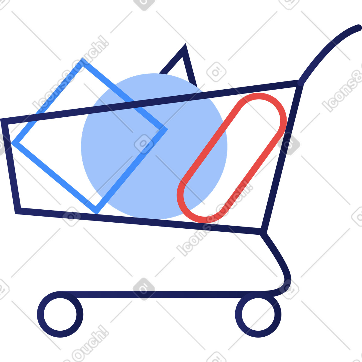Illustration Panier de courses dans le style Clip à télécharger aux formats PNG, SVG