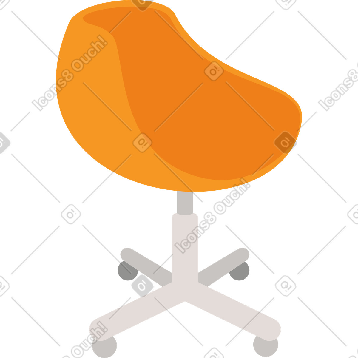 下载 Vivid 风格的 带轮子的黄色办公椅 插画，支持 PNG、SVG 格式