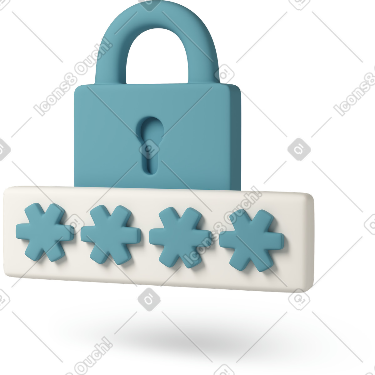 3D Casual life スタイルの Lock with combination code のイラストをPNG、SVG形式でダウンロード