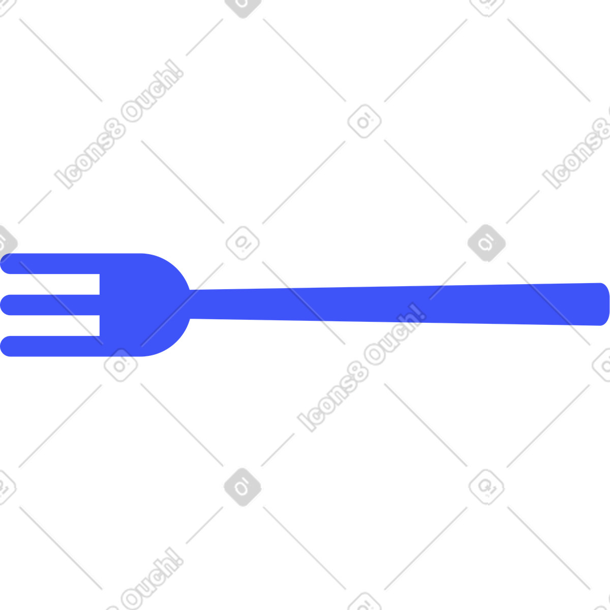 Blue fork illustration in Abstract style download in PNG, SVG