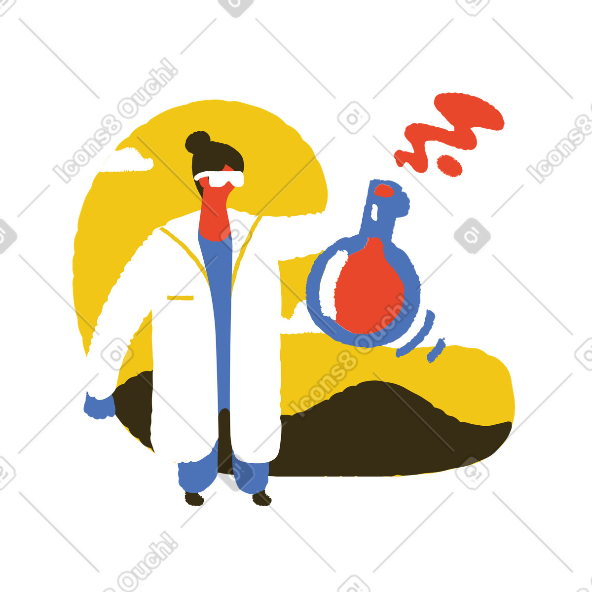 Il vaccino è pronto! illustrazione in stile Bermuda scarica in PNG, SVG