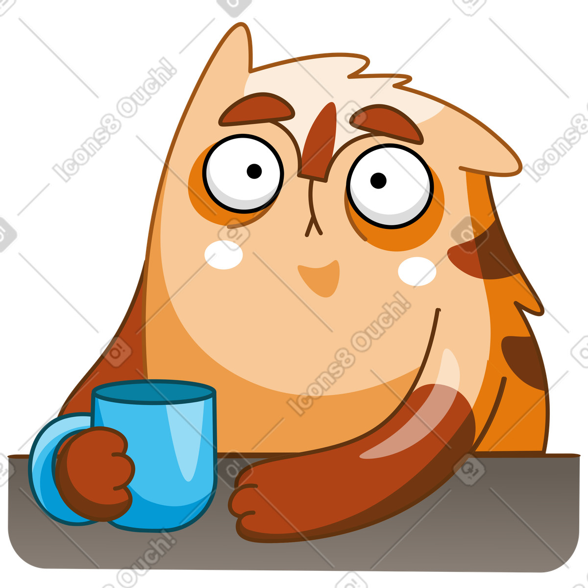 Illustration J'ai besoin de café dans le style Kitekat à télécharger aux formats PNG, SVG