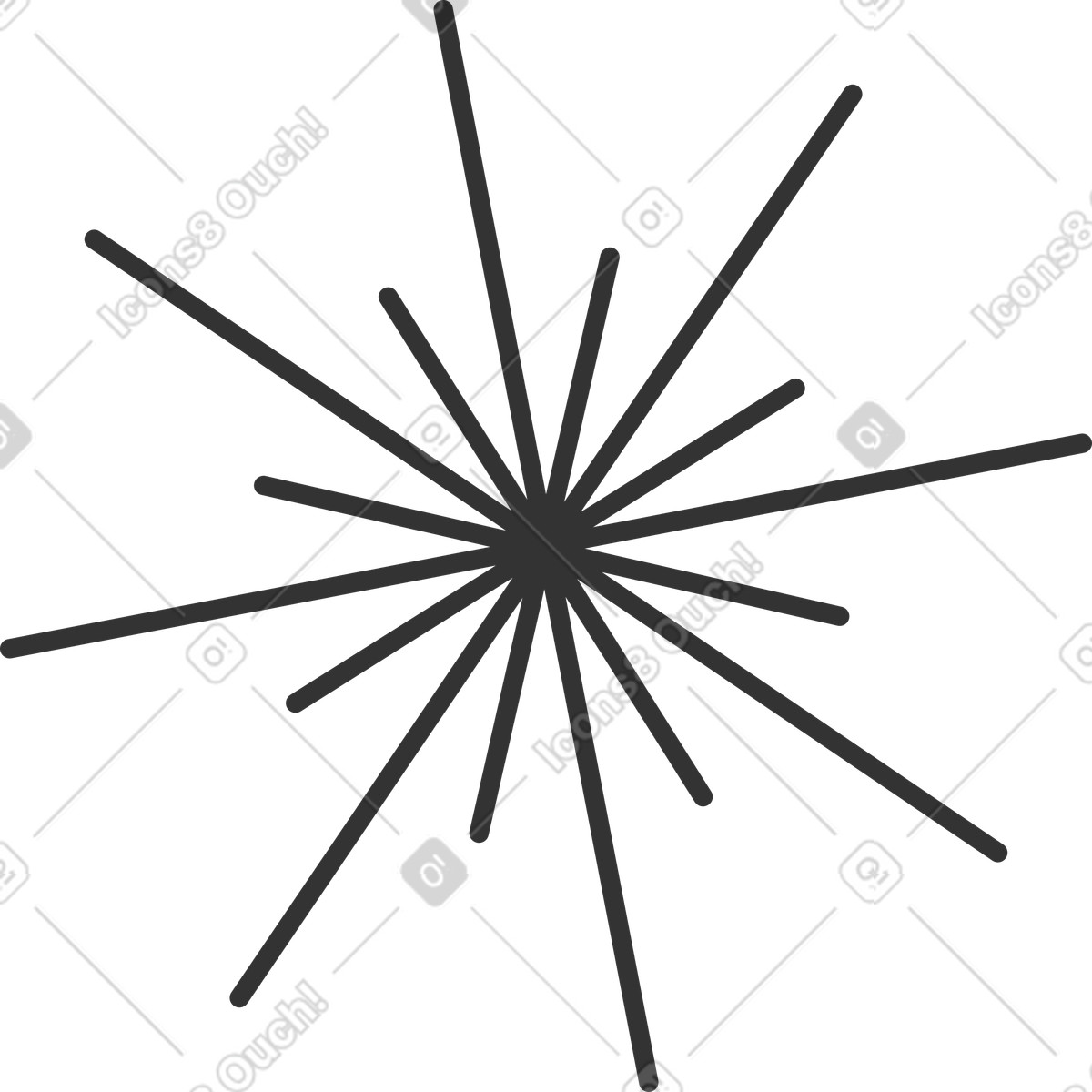 Glowing star sparks clipart illustration on transparent PNG background