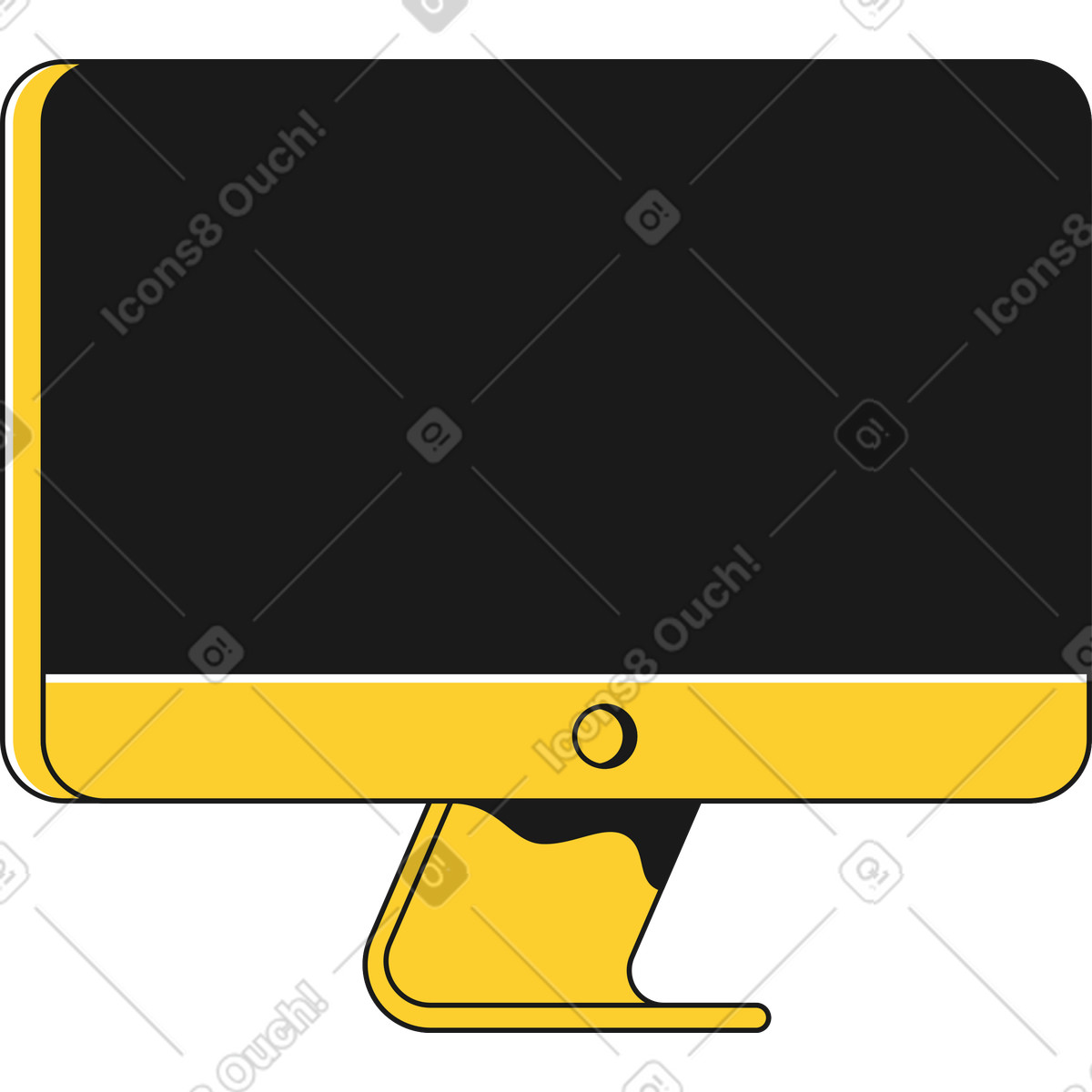 Vector monitor illustration clipart with modern digital display interface