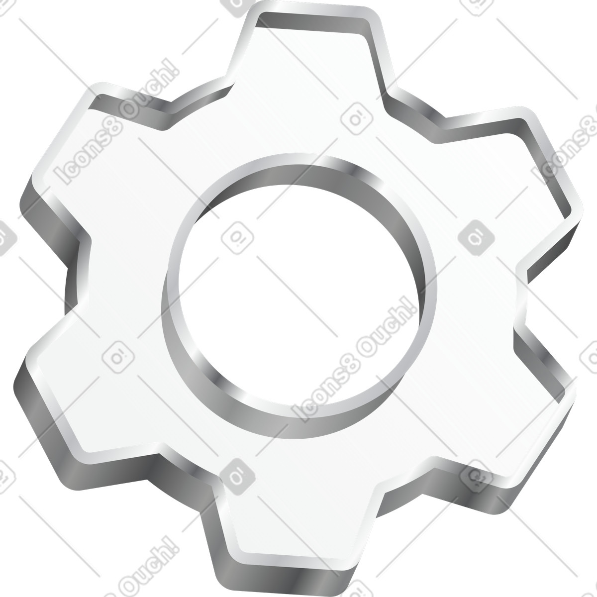 Transparent gear illustration in Token style download in PNG, SVG