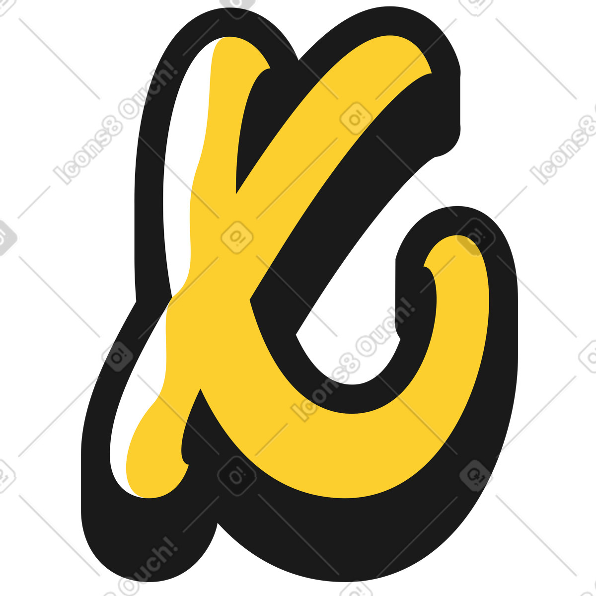 Lettera minuscola x illustrazione in stile Taxi scarica in PNG, SVG