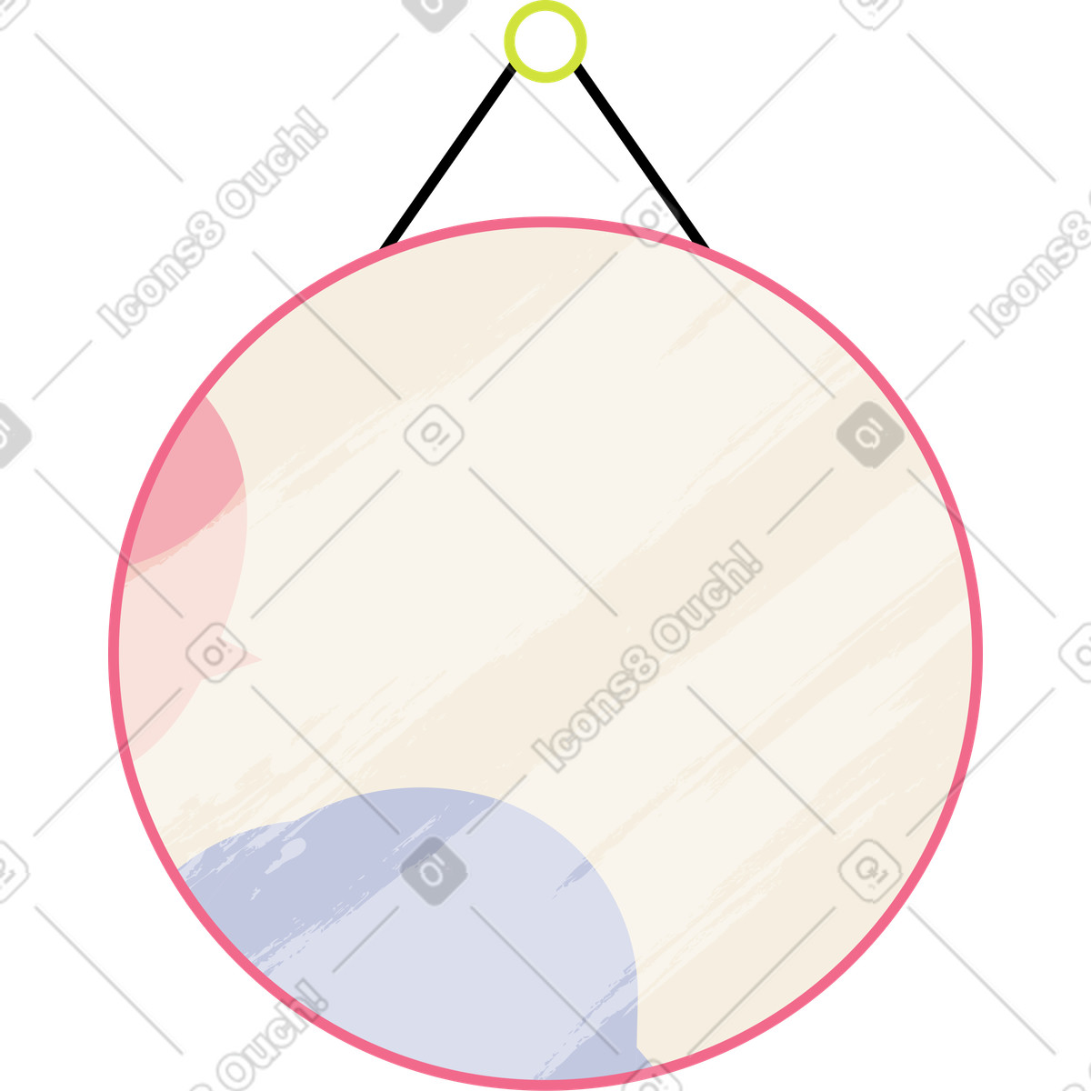 Round wall mirror illustration in Juicy style download in PNG, SVG