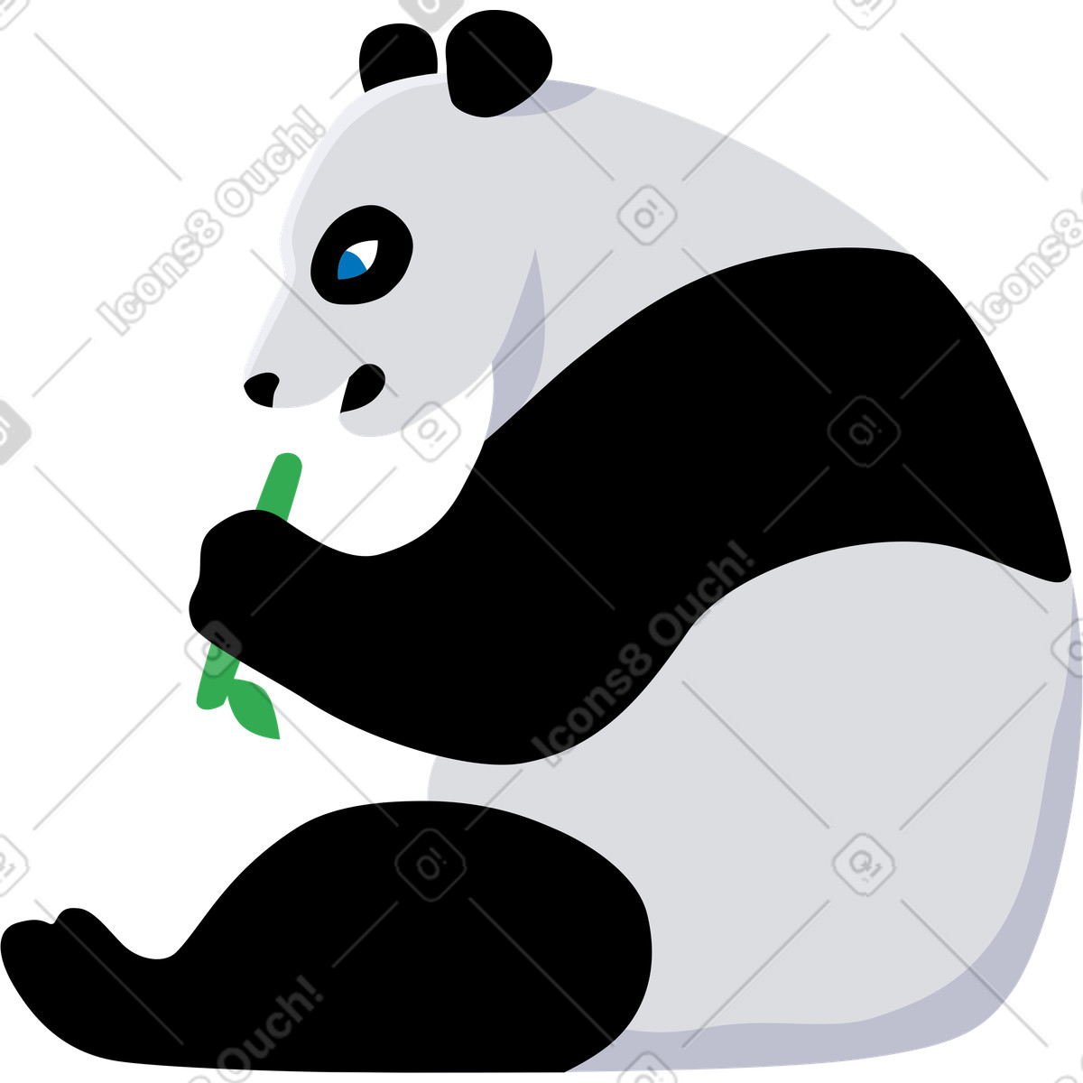 Panda illustration in Jaconda style download in PNG, SVG