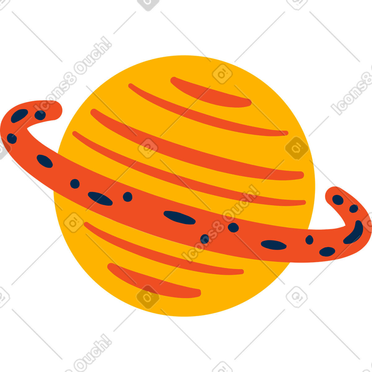 Planet animierte Illustration im Flame-Stil als Download in GIF, Lottie (JSON), AE