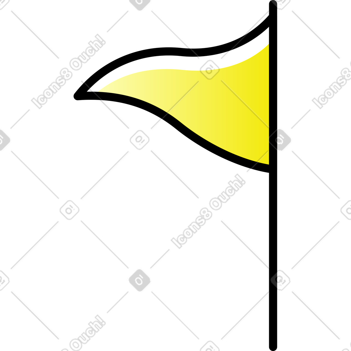 Gelbe wehende flagge-Illustration im Pocus-Stil als Download in PNG, SVG