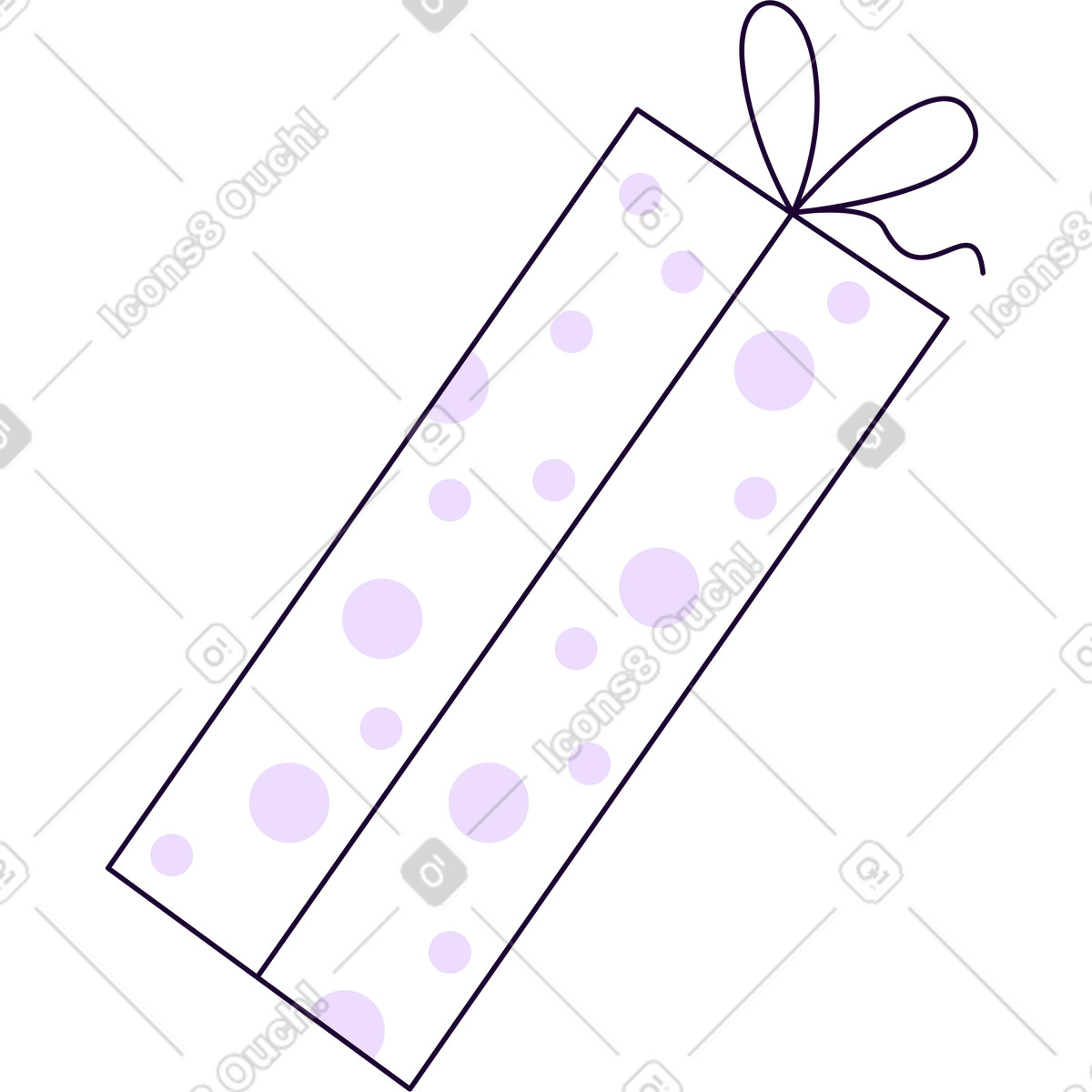 Confezione regalo con fiocco illustrazione in stile Martina scarica in PNG, SVG