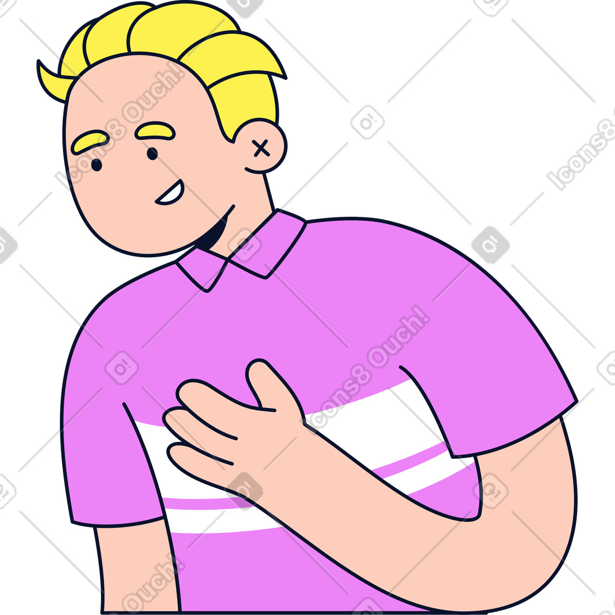 Ilustración Hombre hablando en estilo Flexy a descargar en PNG y SVG