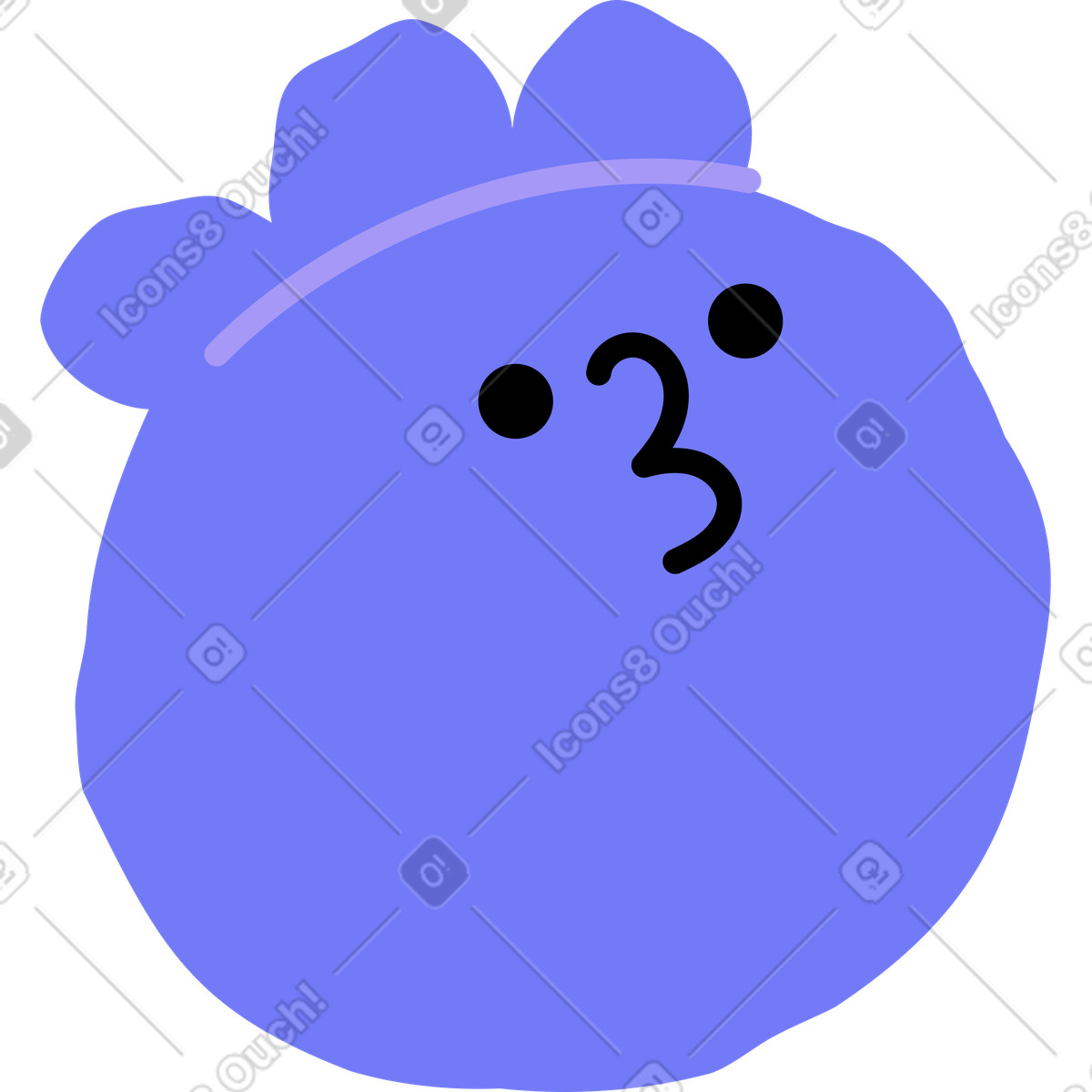 Blueberry head illustration in Giggle style download in PNG, SVG