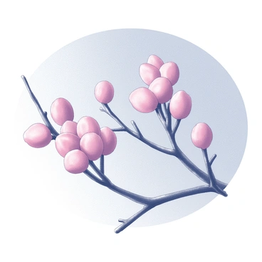 Delicate branches adorned with lychee blossoms. Each blossom consists of soft pink petals arranged in clusters. The blossoms are open and vibrant, showcasing their intricate structures. The background features a clear blue sky, providing a contrasting backdrop to the light-colored petals. The composition emphasizes the natural beauty of the flowers against the expansive sky.